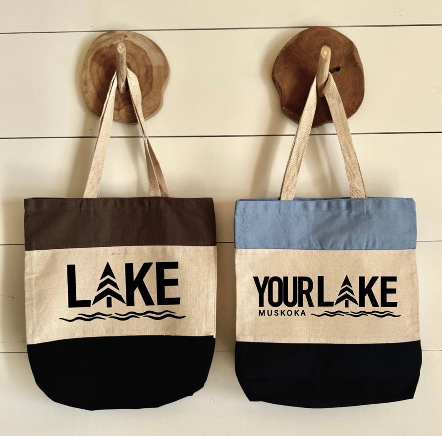Tri-Colour Canvas Tote - Custom LAKE Logo