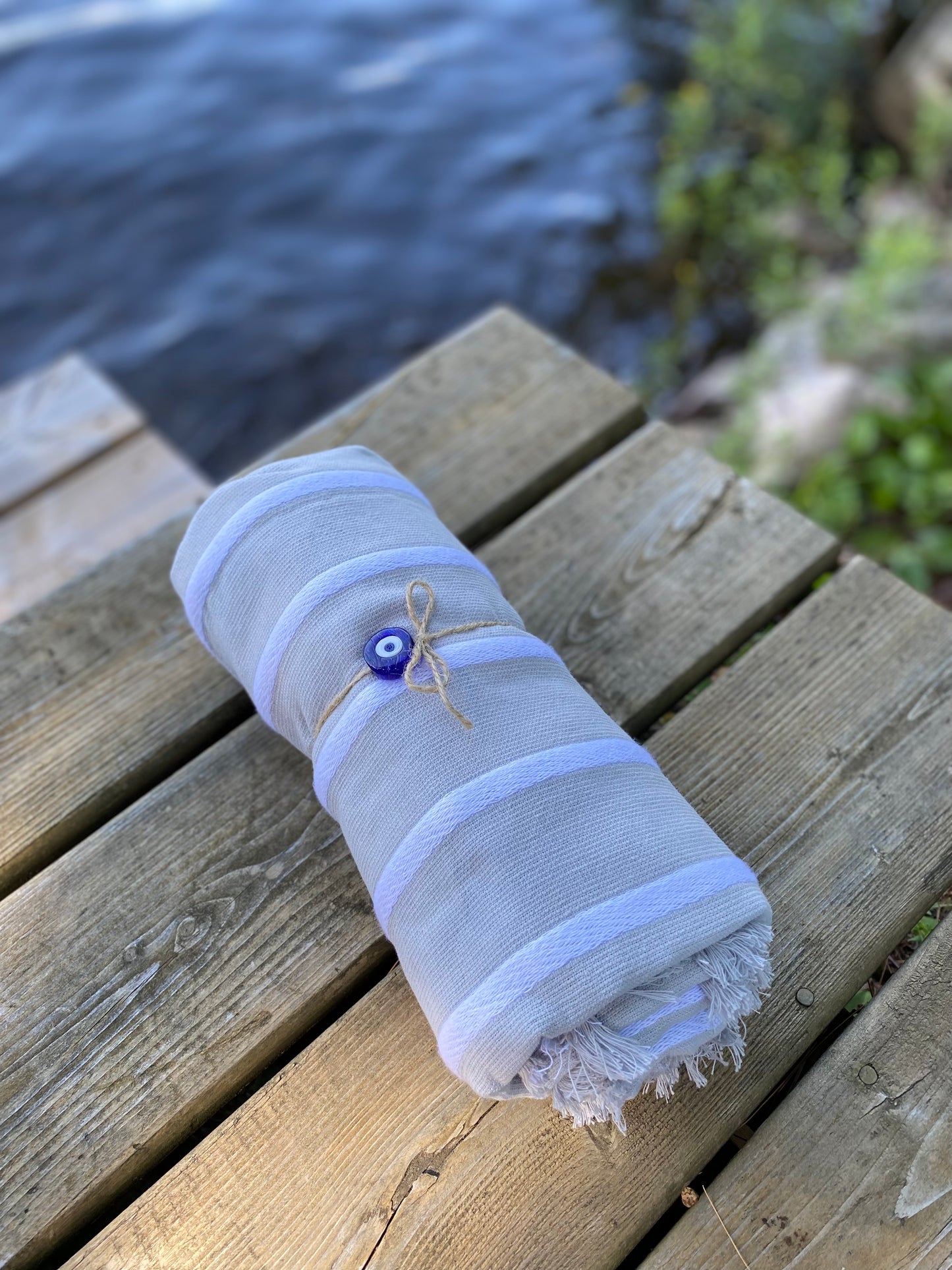 Beach Towel with Logo 'At The LAKE'