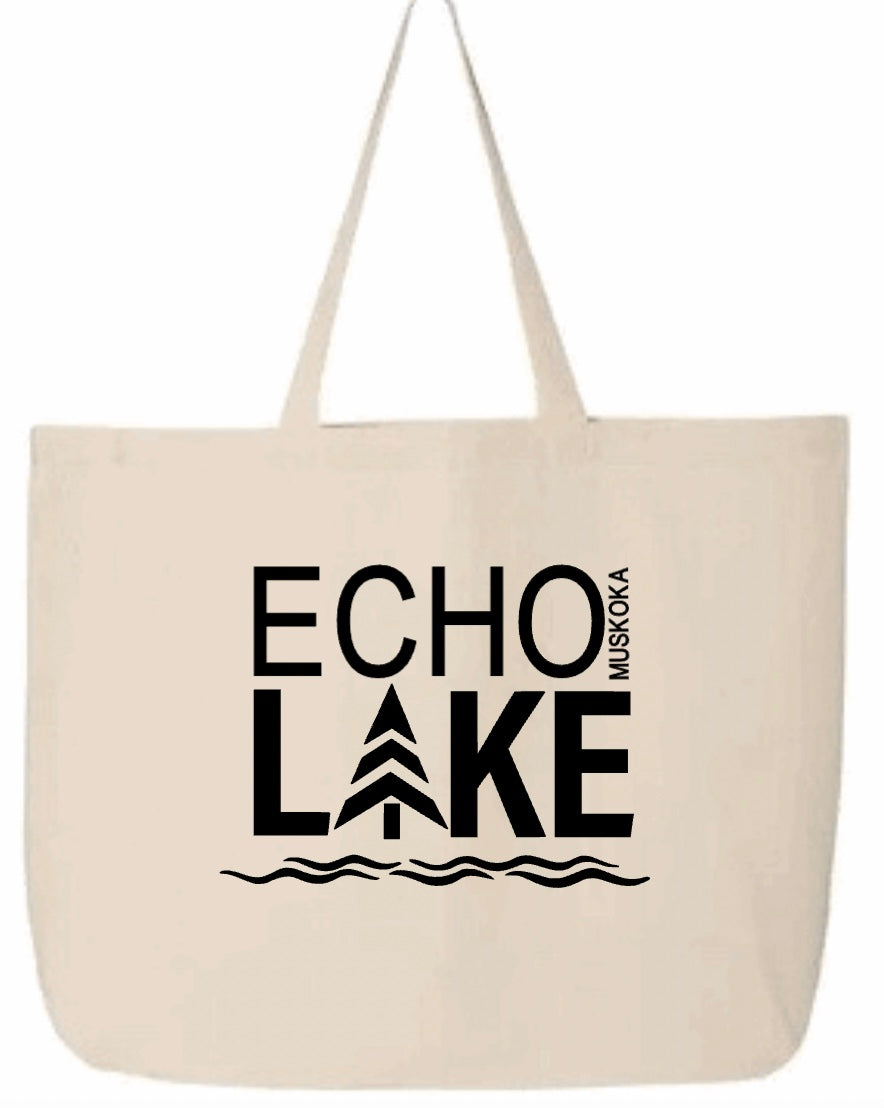 Natural Canvas Tote - Custom LAKE Logo