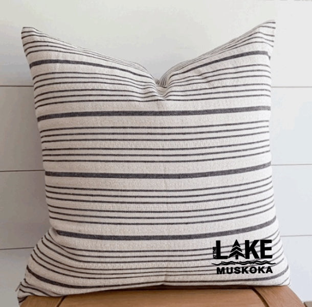 Multi-Stripe Pillow Cover - Custom LAKE Logo
