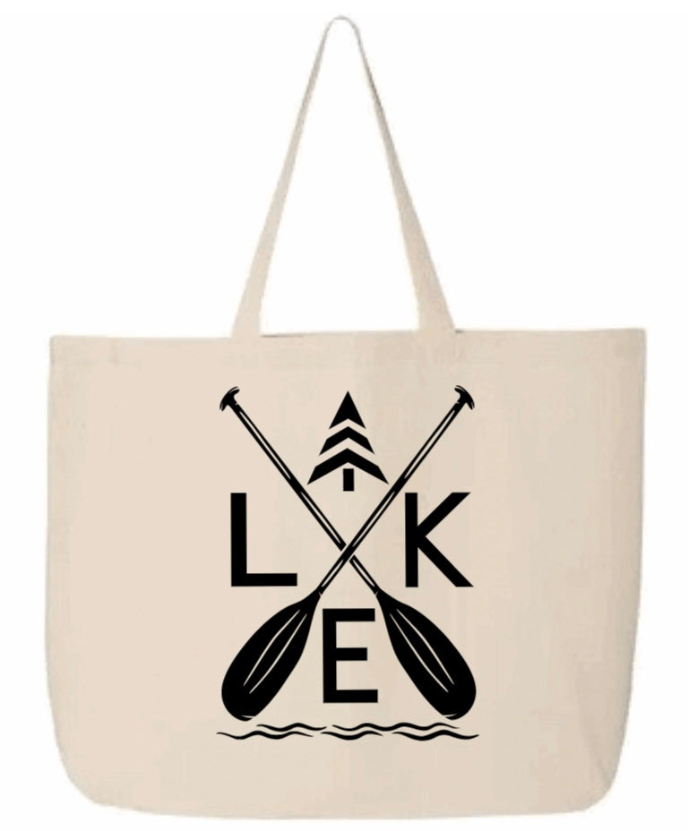 Natural Canvas Tote - Custom LAKE Logo