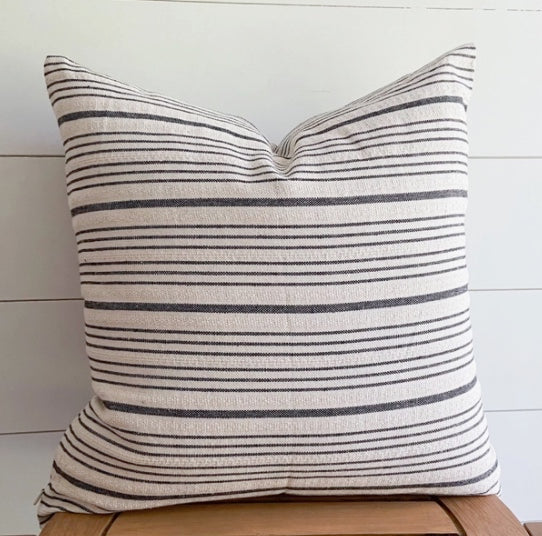 Multi-Stripe Pillow Cover - Custom LAKE Logo