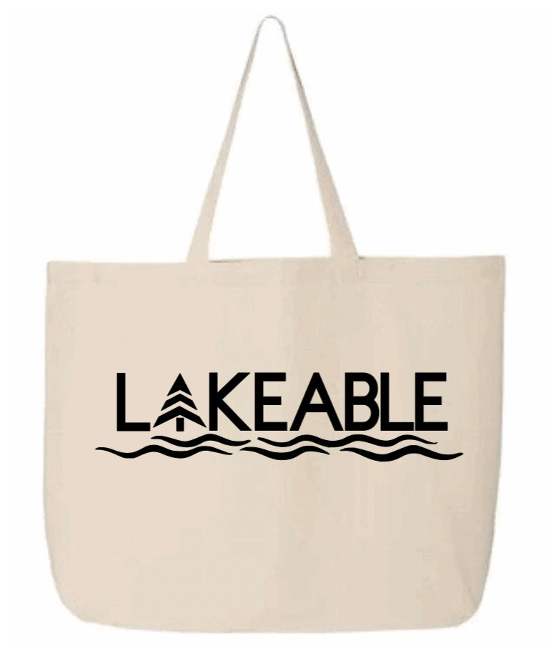 Natural Canvas Tote - Custom LAKE Logo