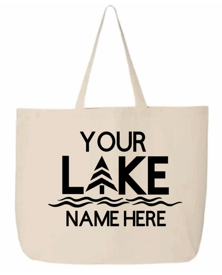 Natural Canvas Tote - Custom LAKE Logo