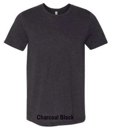 Cotton t-shirt shown in the colour charcoal black.