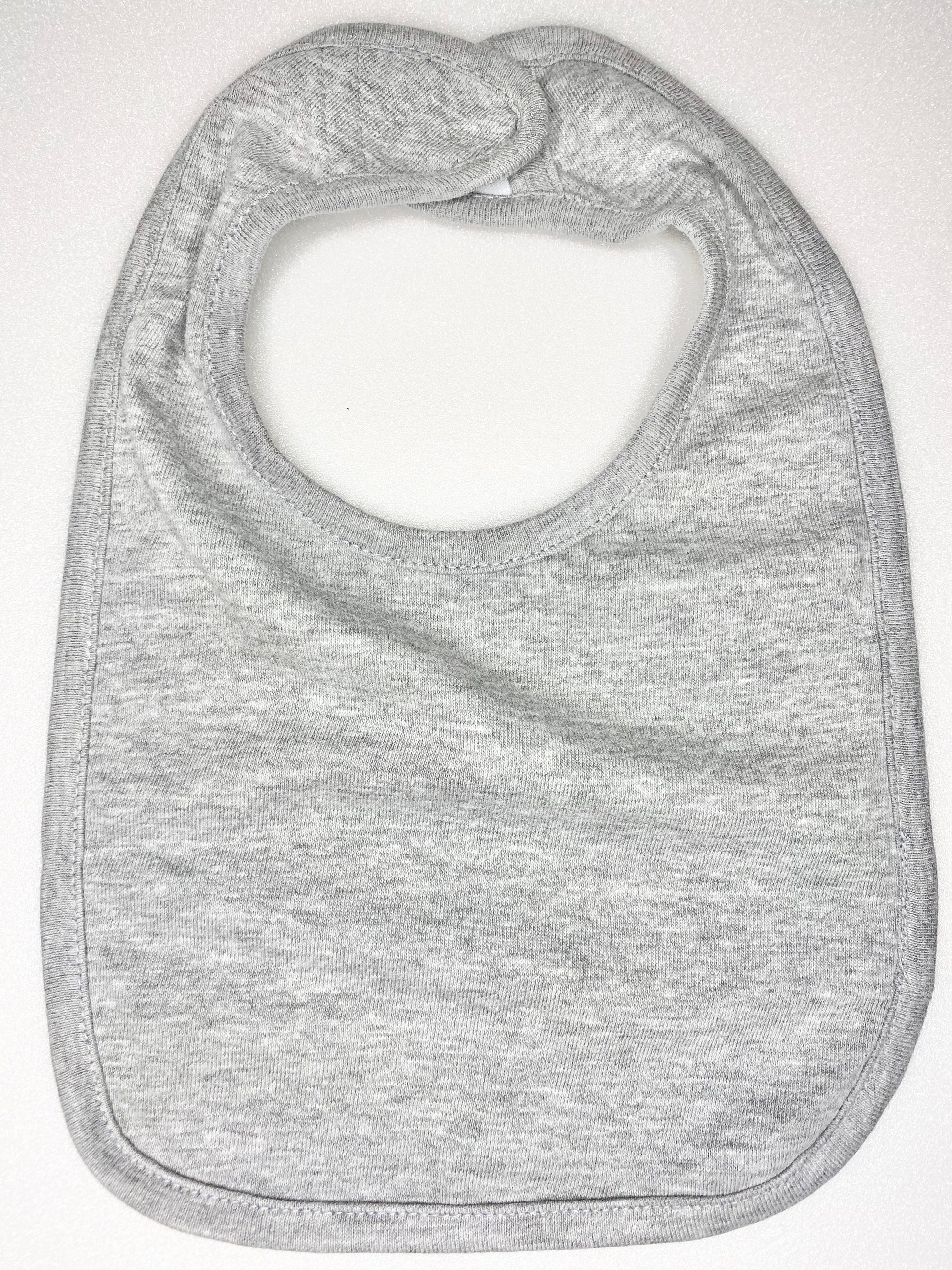 Heather grey cotton bib.