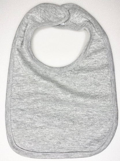 Heather grey cotton bib.